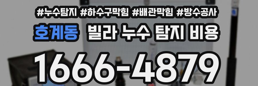 호계동 빌라 누수 탐지 비용