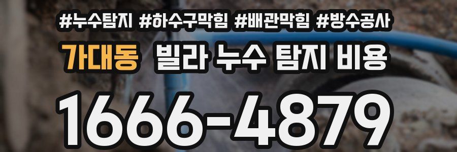 가대동 빌라 누수 탐지 비용
