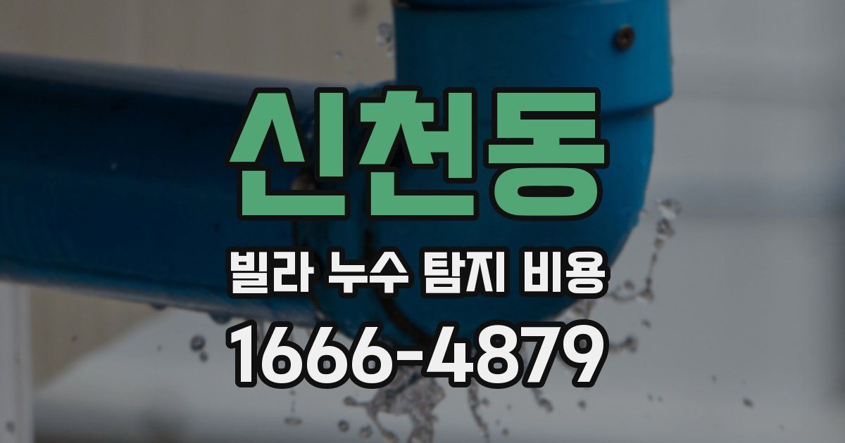 신천동 빌라 누수 탐지 비용