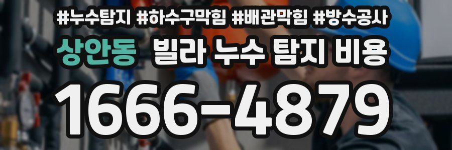 상안동 빌라 누수 탐지 비용
