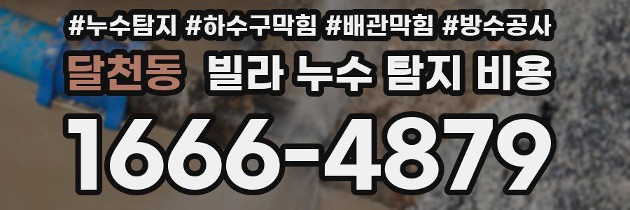 달천동 빌라 누수 탐지 비용
