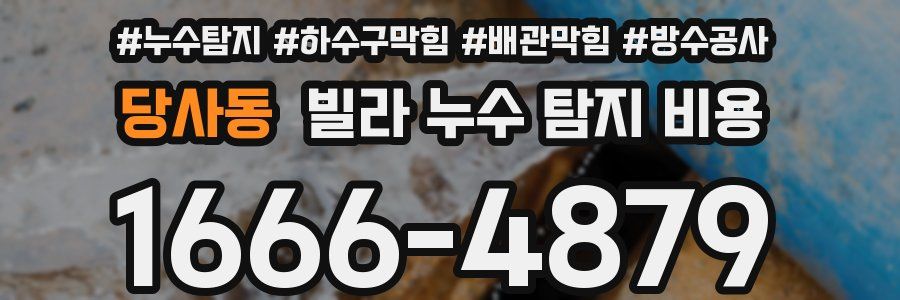 당사동 빌라 누수 탐지 비용