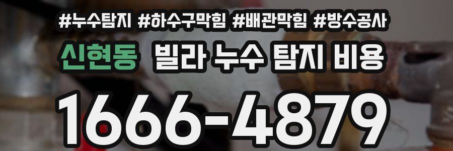 신현동 빌라 누수 탐지 비용