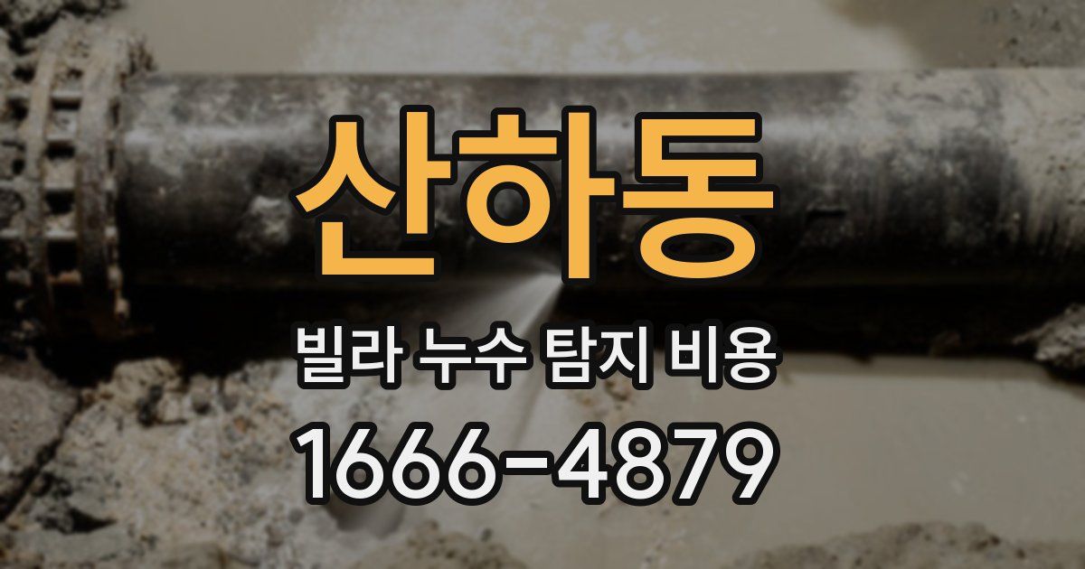 산하동 빌라 누수 탐지 비용