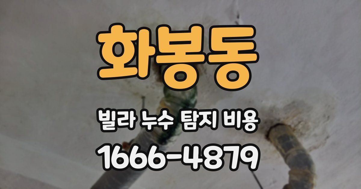 화봉동 빌라 누수 탐지 비용