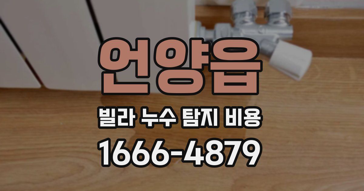 언양읍 빌라 누수 탐지 비용