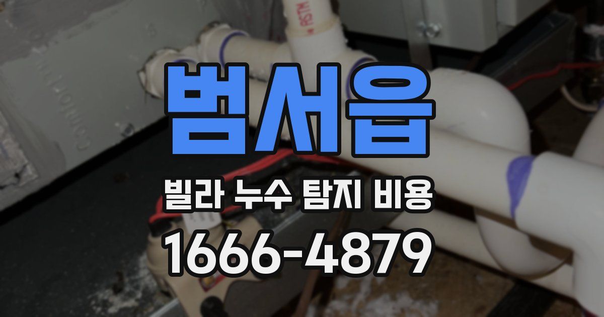 범서읍 빌라 누수 탐지 비용