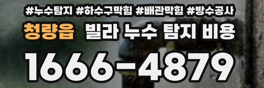 청량읍 빌라 누수 탐지 비용