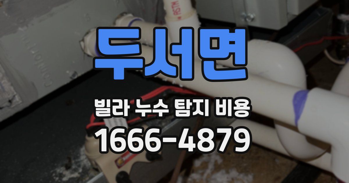 두서면 빌라 누수 탐지 비용