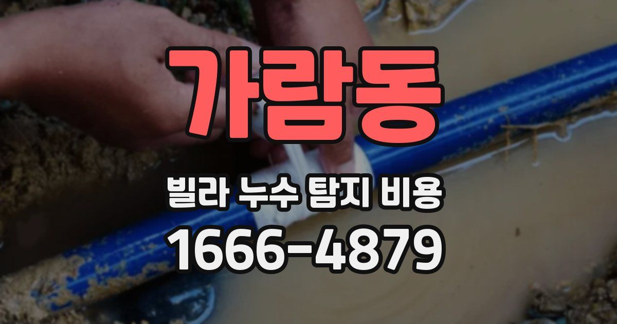 가람동 빌라 누수 탐지 비용