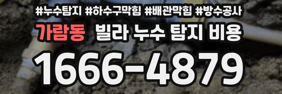 가람동 빌라 누수 탐지 비용