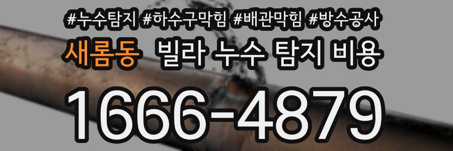 새롬동 빌라 누수 탐지 비용