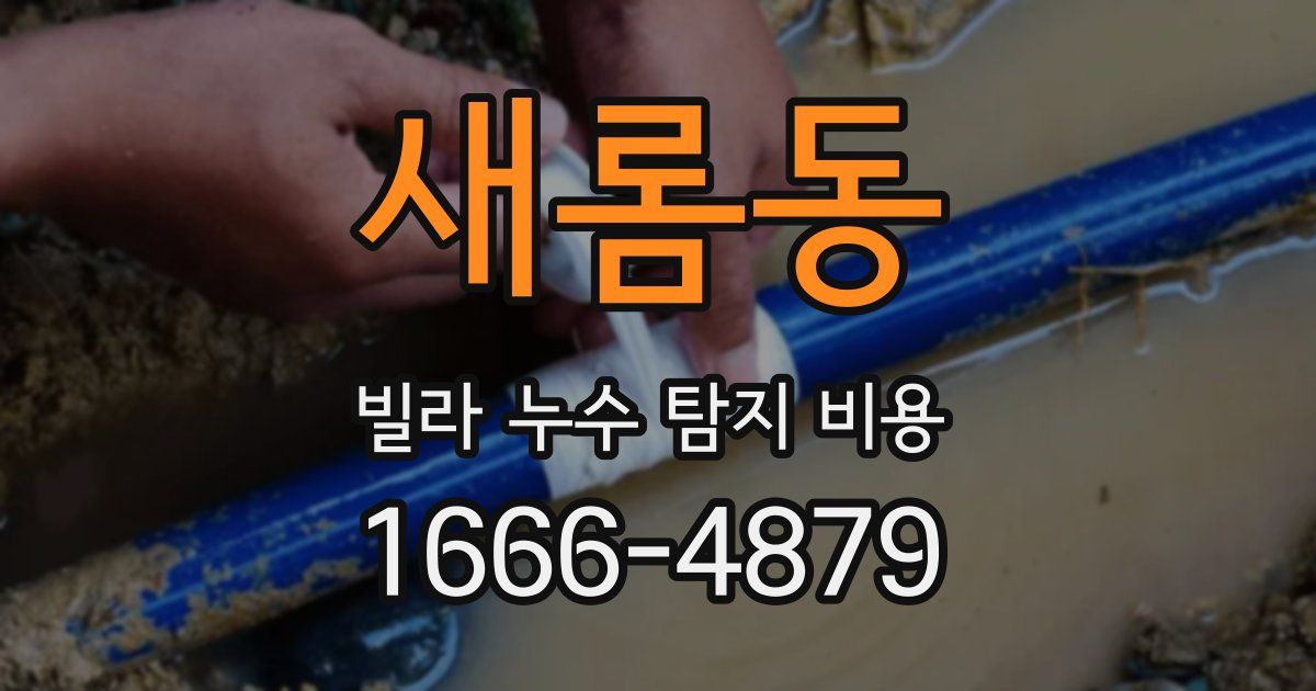 새롬동 빌라 누수 탐지 비용