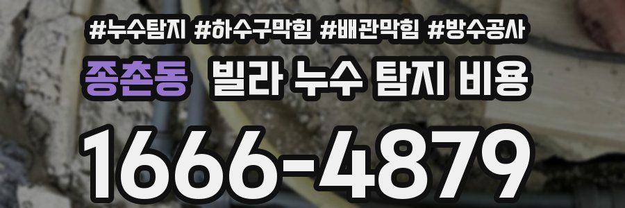 종촌동 빌라 누수 탐지 비용