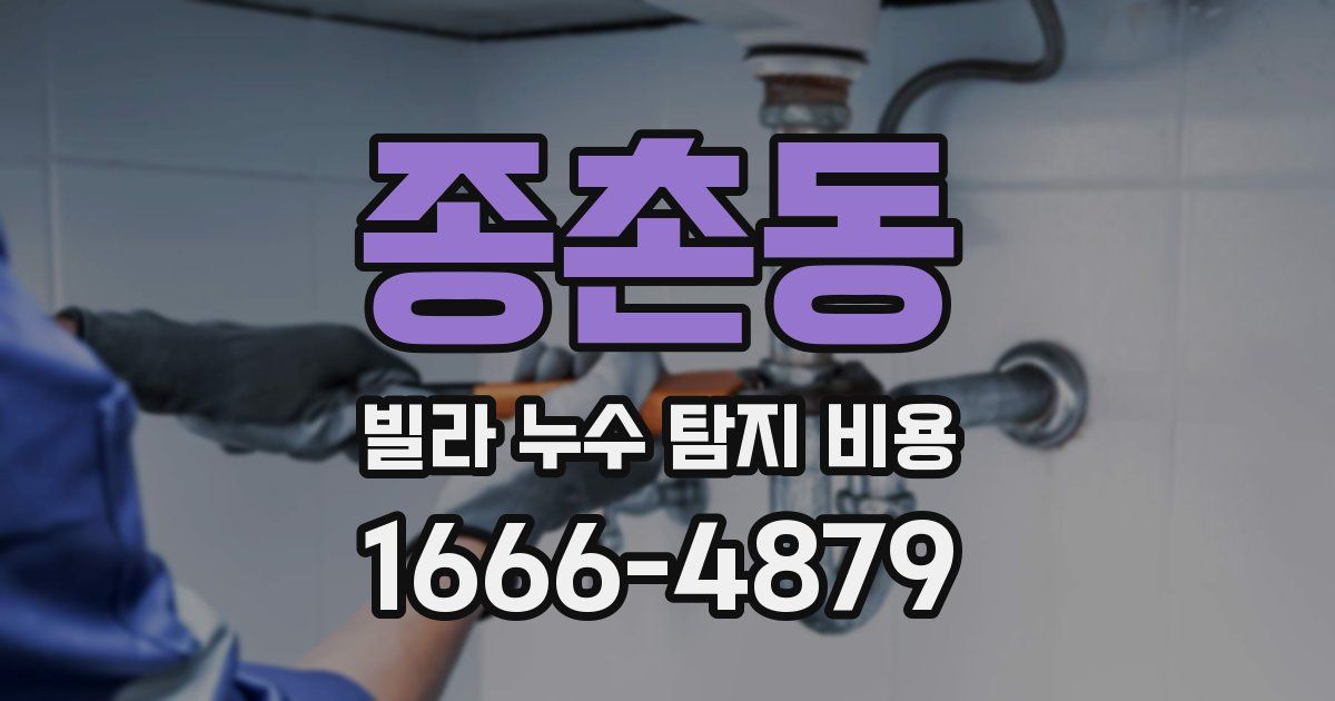 종촌동 빌라 누수 탐지 비용