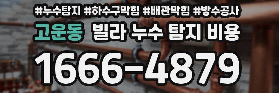 고운동 빌라 누수 탐지 비용