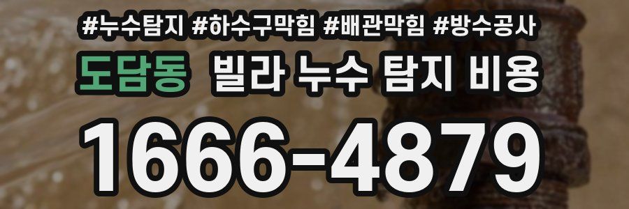 도담동 빌라 누수 탐지 비용