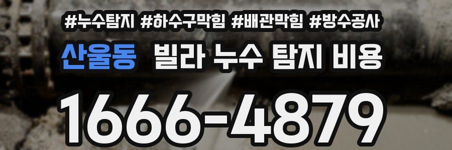 산울동 빌라 누수 탐지 비용
