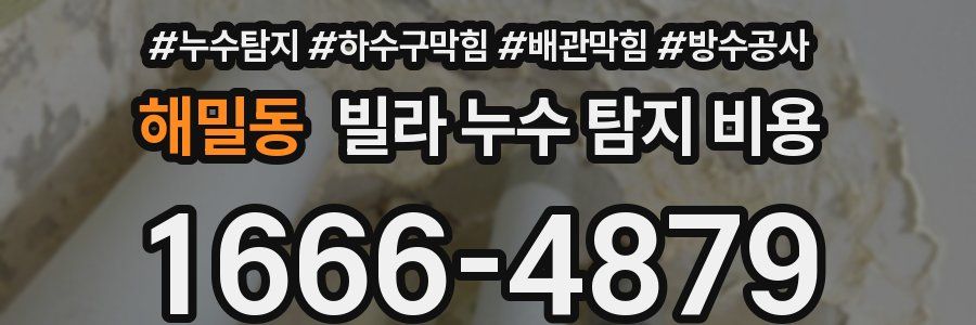 해밀동 빌라 누수 탐지 비용