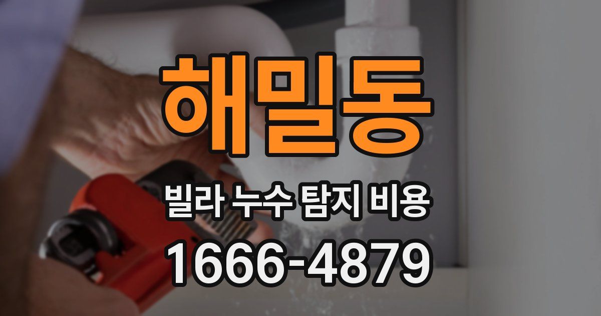 해밀동 빌라 누수 탐지 비용