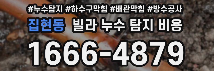 집현동 빌라 누수 탐지 비용