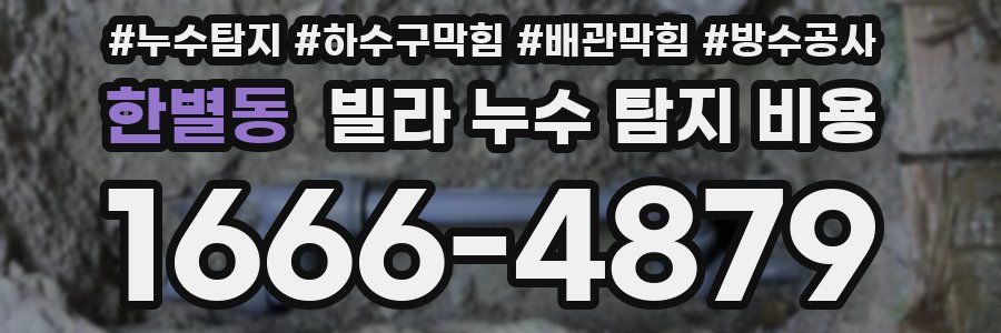 한별동 빌라 누수 탐지 비용