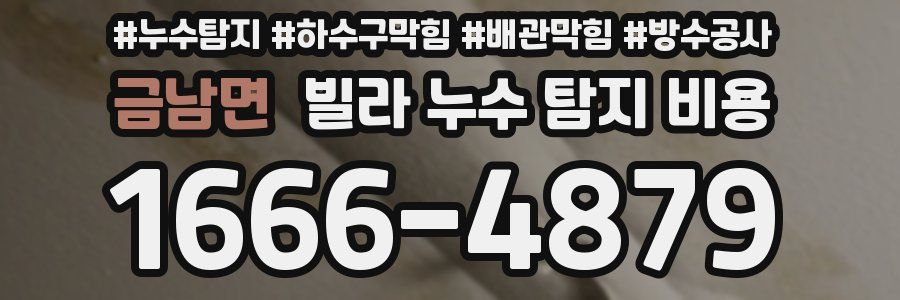 금남면 빌라 누수 탐지 비용