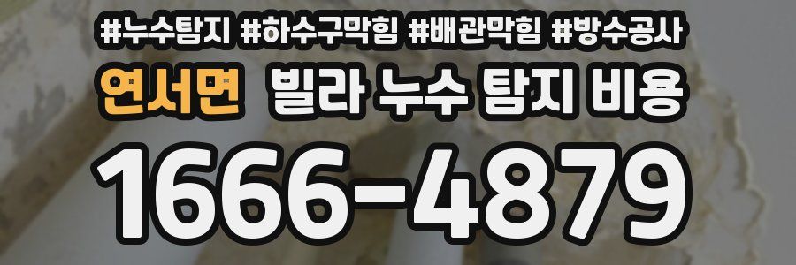연서면 빌라 누수 탐지 비용