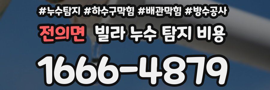 전의면 빌라 누수 탐지 비용