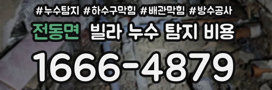전동면 빌라 누수 탐지 비용
