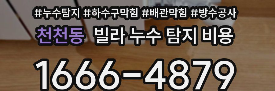 천천동 빌라 누수 탐지 비용