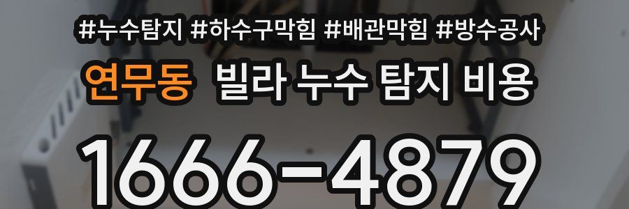 연무동 빌라 누수 탐지 비용