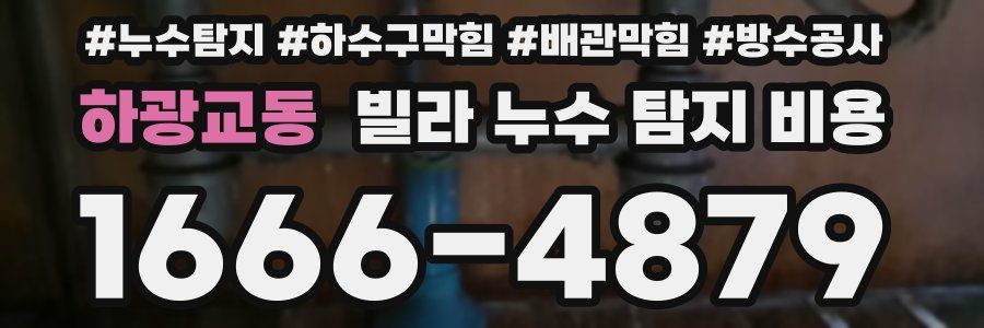 하광교동 빌라 누수 탐지 비용