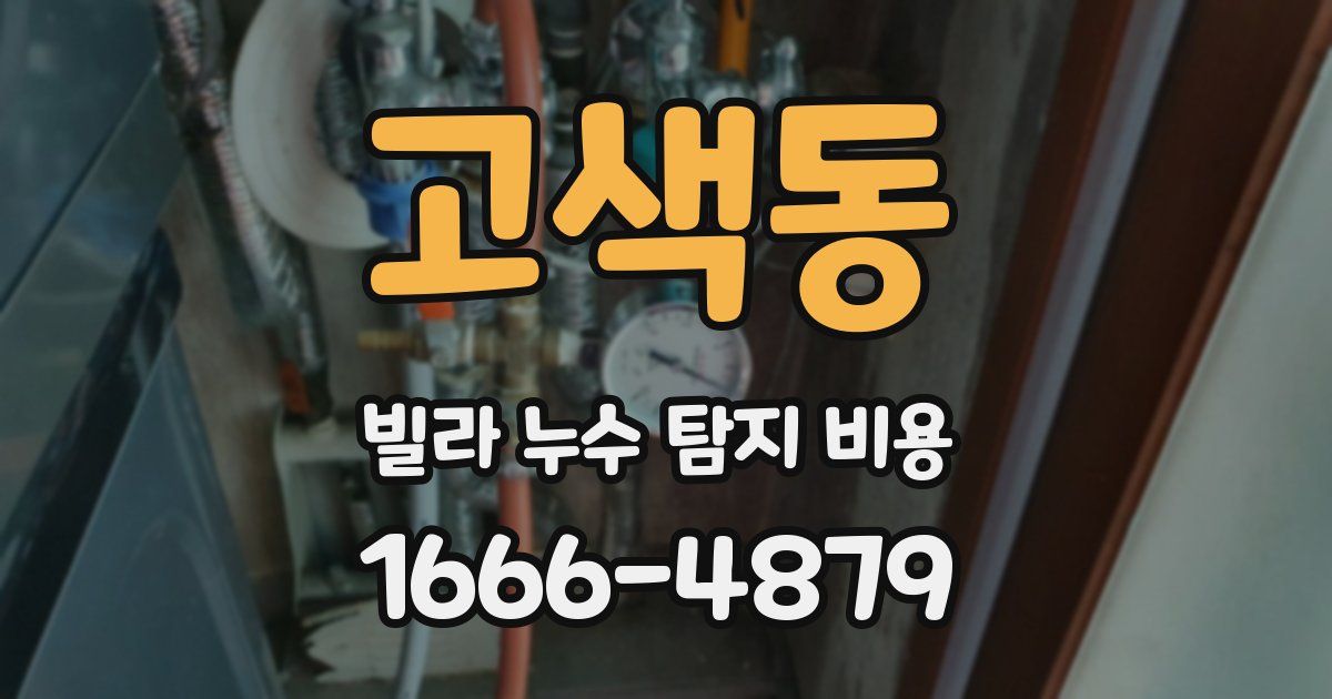 고색동 빌라 누수 탐지 비용