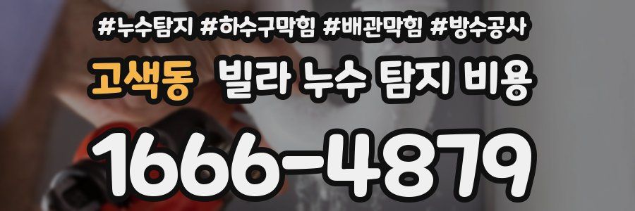고색동 빌라 누수 탐지 비용