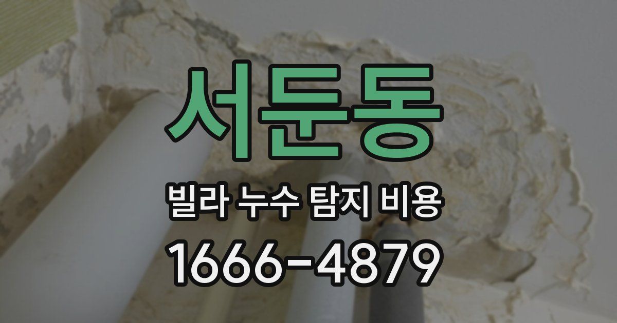 서둔동 빌라 누수 탐지 비용