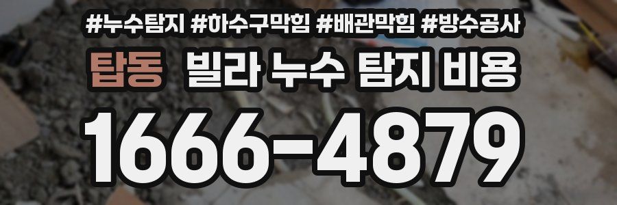 탑동 빌라 누수 탐지 비용