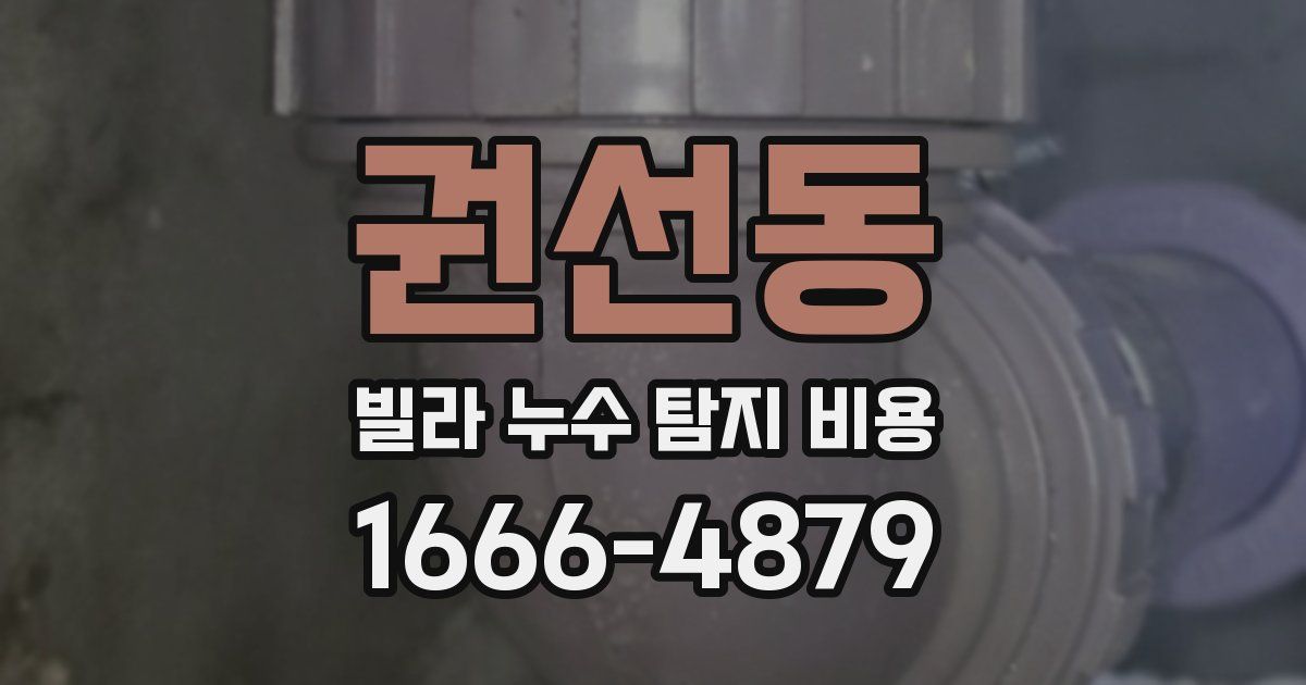 권선동 빌라 누수 탐지 비용
