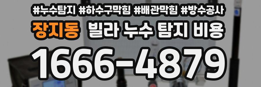 장지동 빌라 누수 탐지 비용