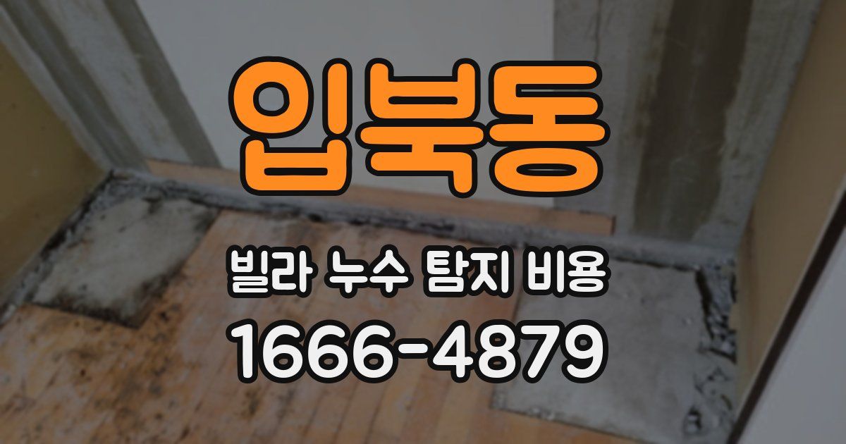 입북동 빌라 누수 탐지 비용