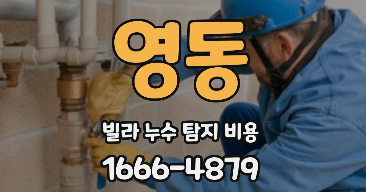 영동 빌라 누수 탐지 비용