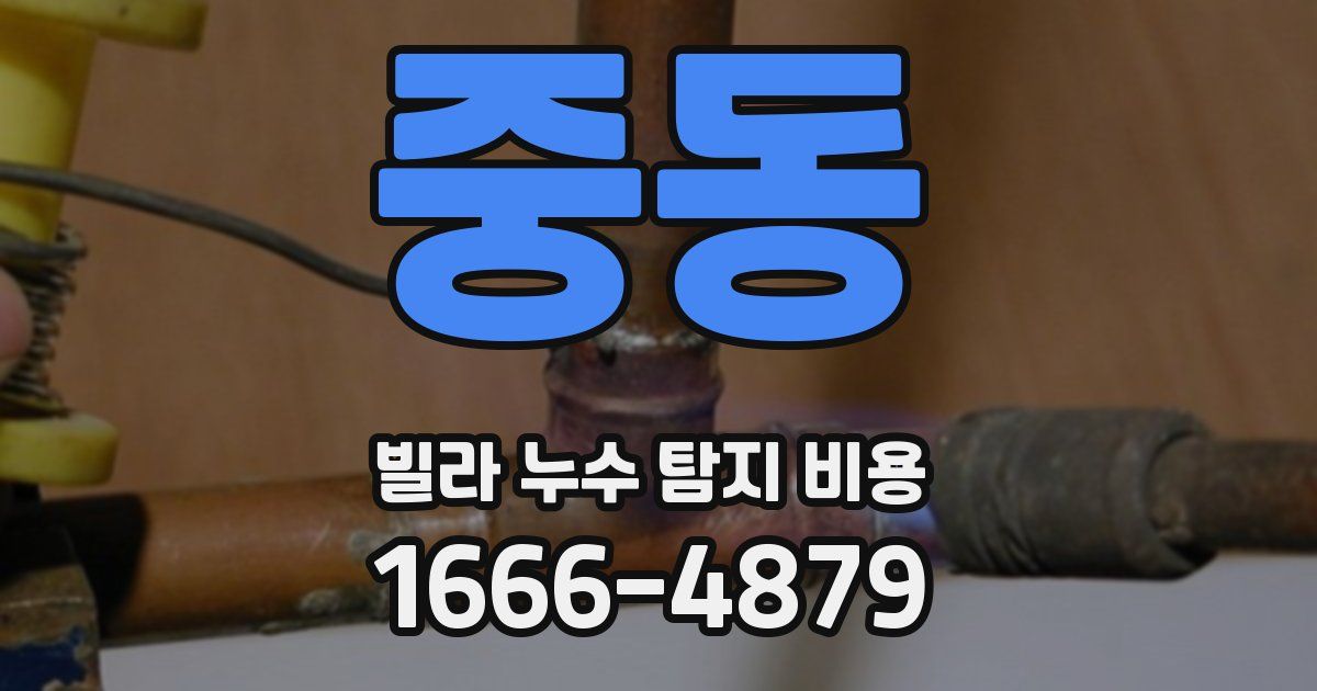 중동 빌라 누수 탐지 비용