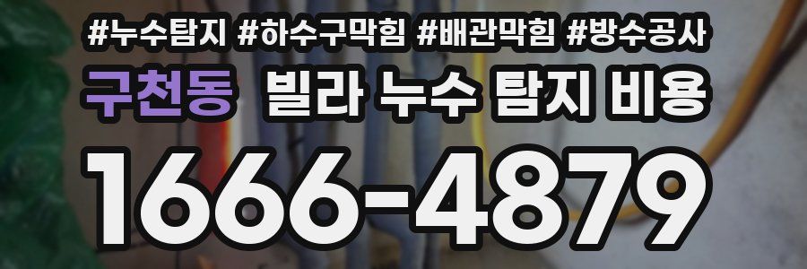 구천동 빌라 누수 탐지 비용