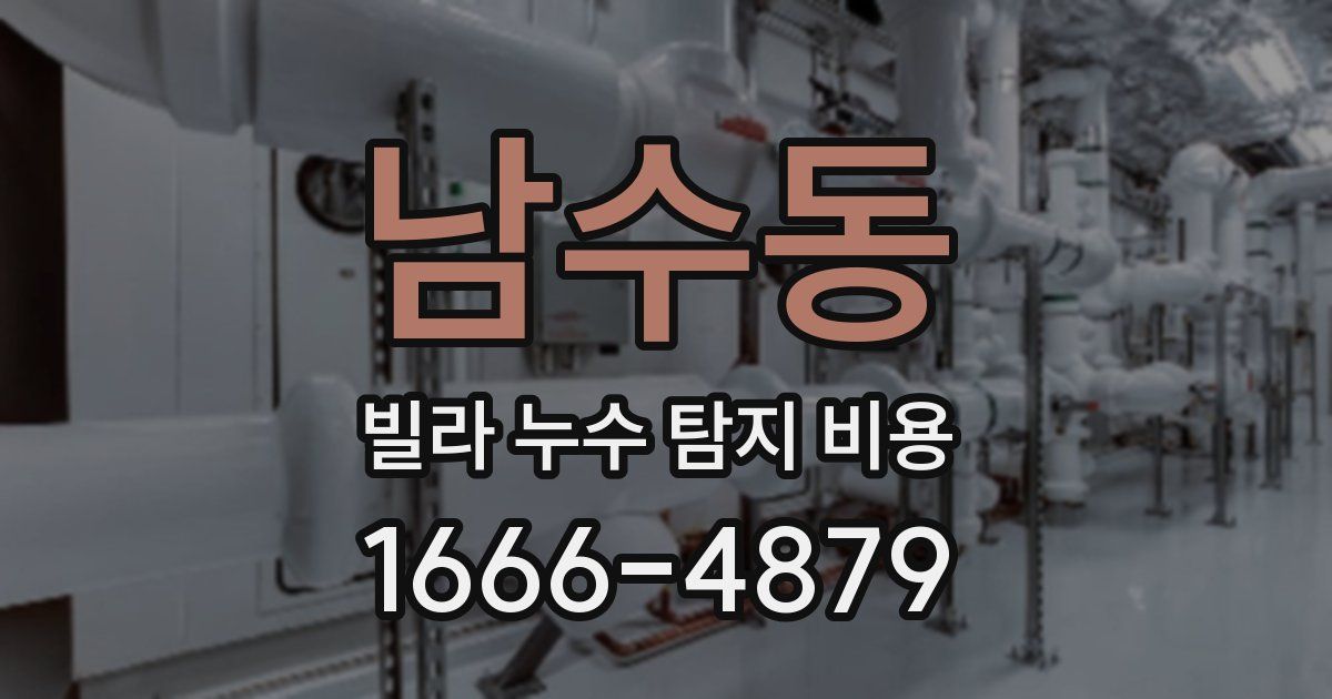 남수동 빌라 누수 탐지 비용