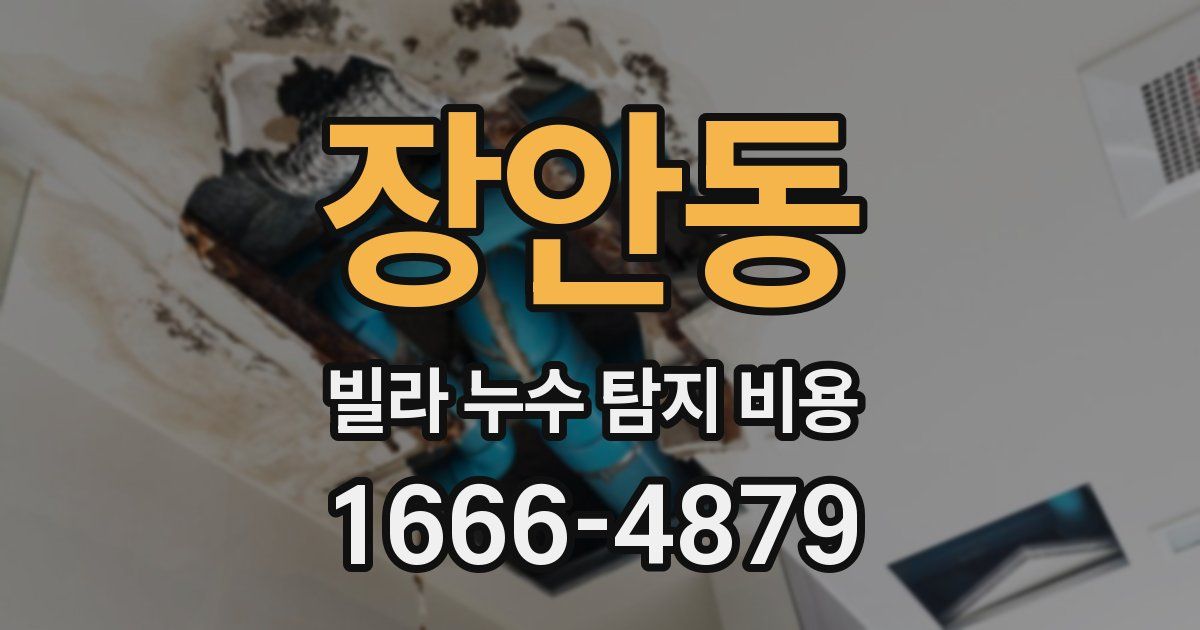 장안동 빌라 누수 탐지 비용