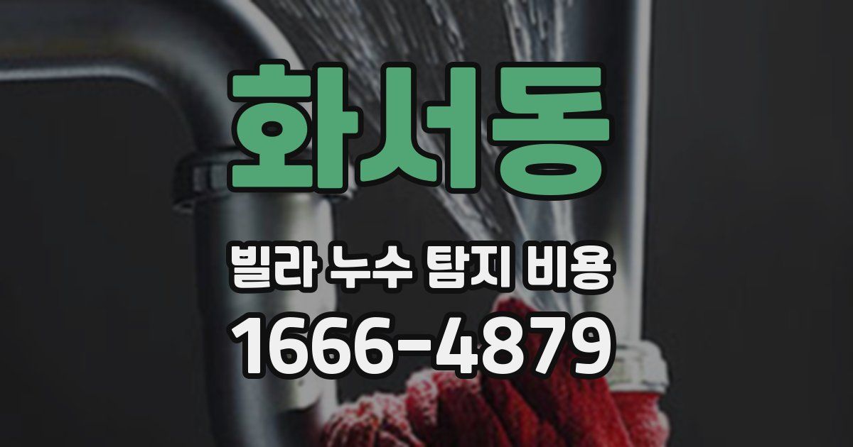 화서동 빌라 누수 탐지 비용