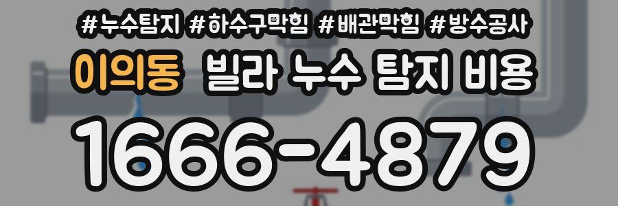 이의동 빌라 누수 탐지 비용