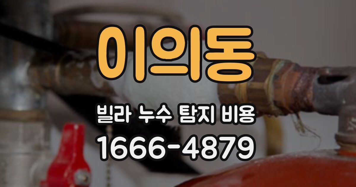 이의동 빌라 누수 탐지 비용