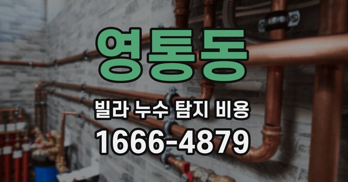 영통동 빌라 누수 탐지 비용