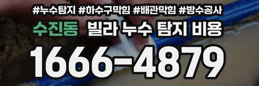 수진동 빌라 누수 탐지 비용